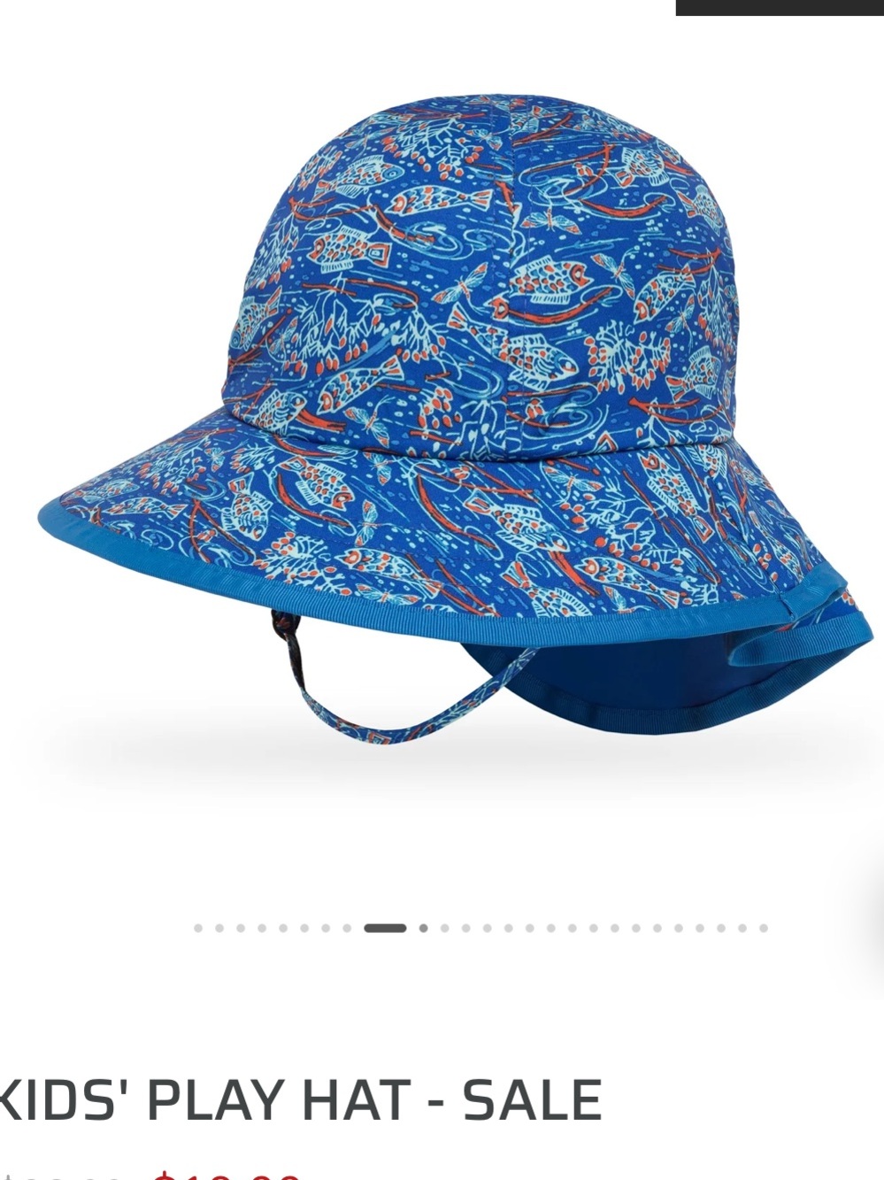 Sunday afternoons Kids Blue Fish Print Sun Hat